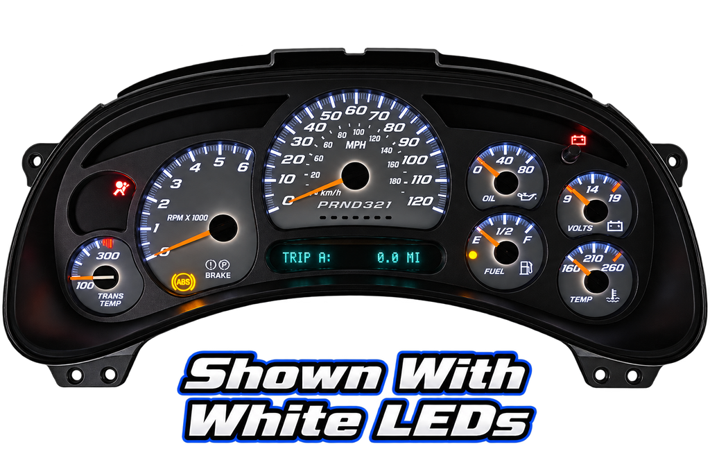 White SS style gauge face installed in 2006-2007 GM instrument cluster
