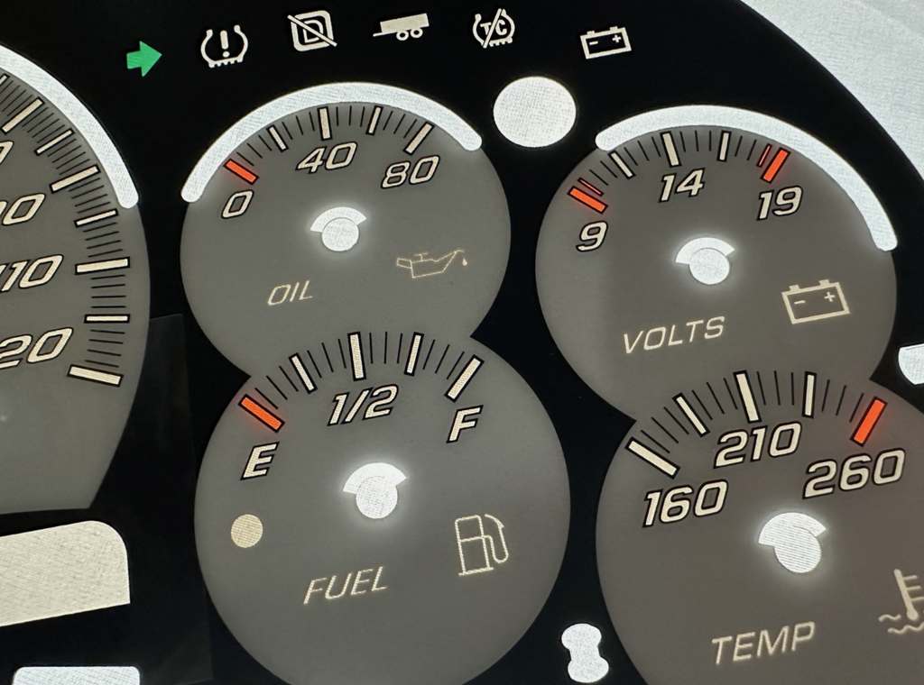 Silverado SS Gauge Face Overlay GM Clusters 03-05 Gas LED Edition