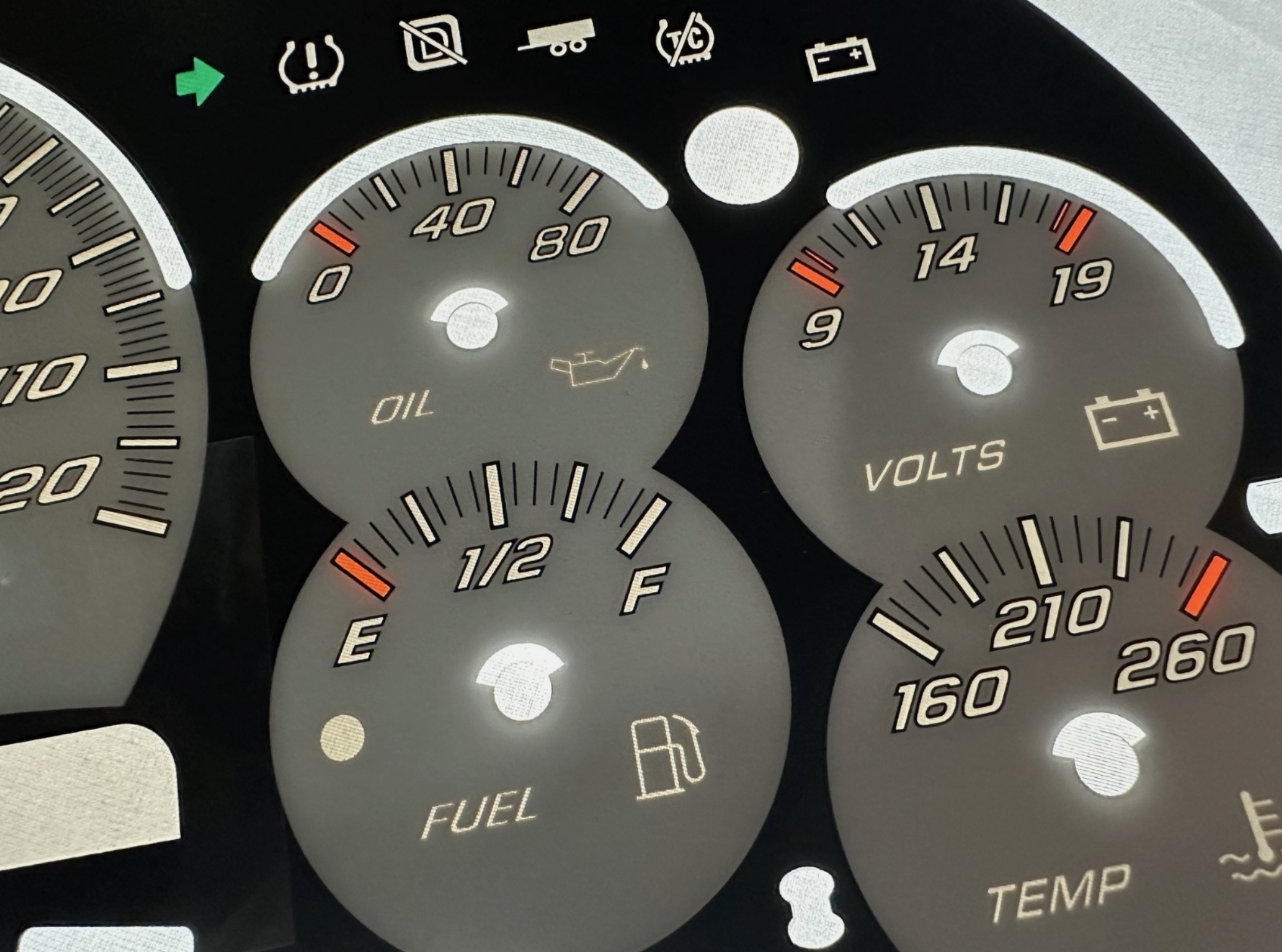 Silverado SS Gauge Face Overlay GM Clusters 03-05 Gas LED Edition