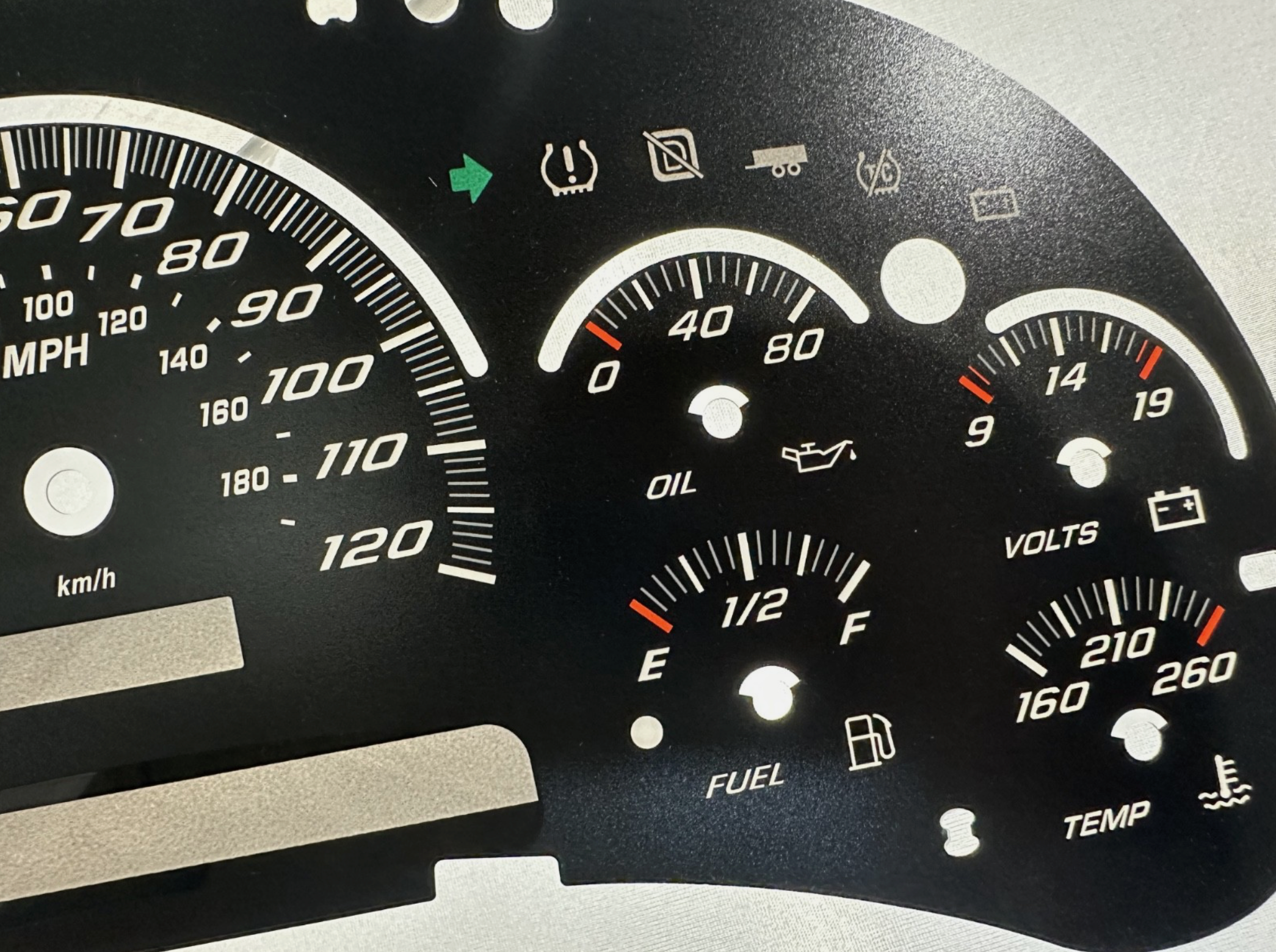 Silverado SS Black Edition Gauge Face Overlay GM Clusters 03-05 Gas LED