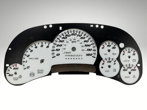 2006-2007 White SS Style Gauge Face 07 Classic