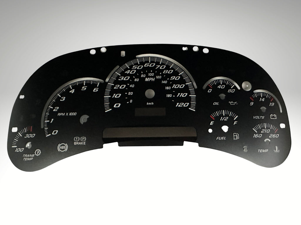 Silverado SS Black Edition Gauge Face Overlay GM Clusters 03-05 Gas LED